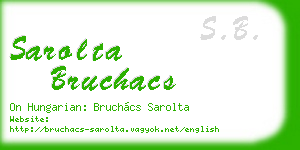 sarolta bruchacs business card